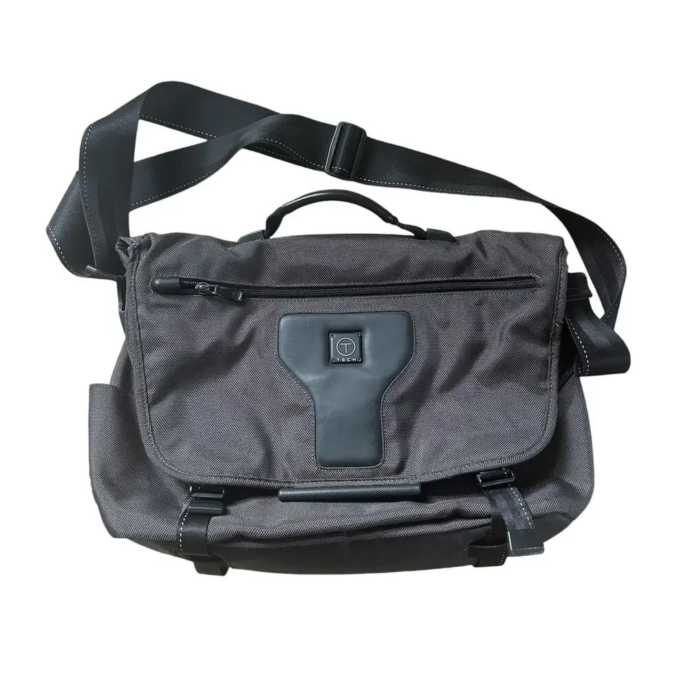 Tumi T For Tech Briefcase Messenger Laptop Bag Crossbody Strap Black